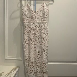 Gianni Bini White Lace Midi Dress